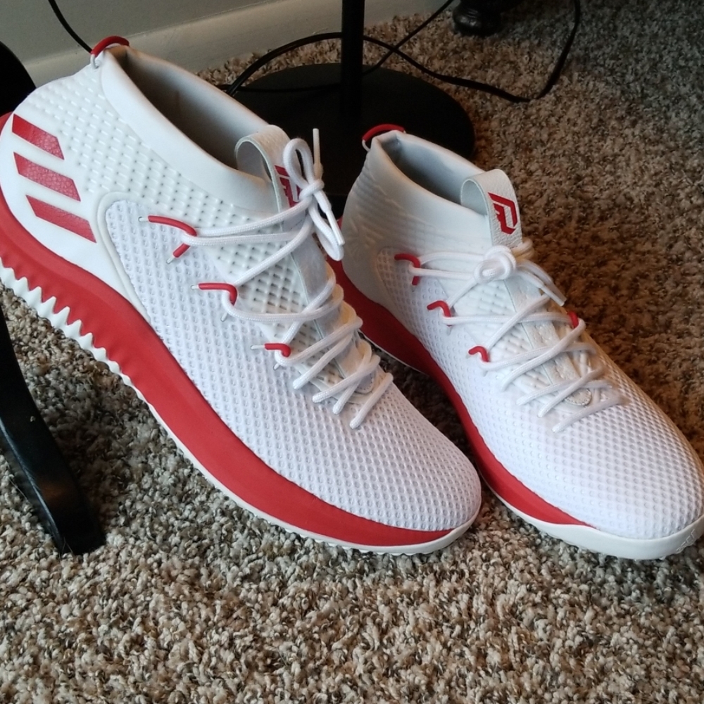 Men's White/Red Adidas Sneakers NWOT